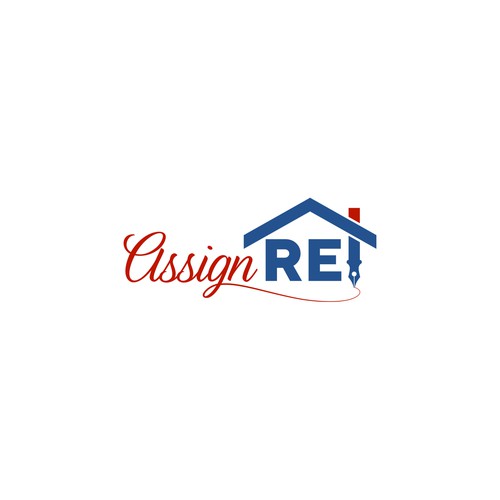Real Estate Logo with cursive + forming shapes out of words Design by raph˙