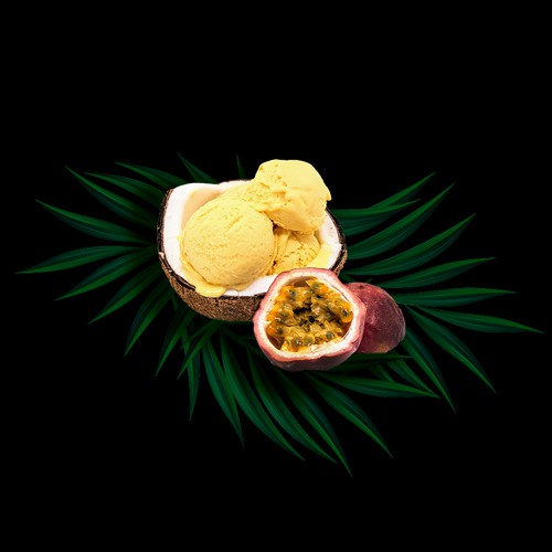 Design a graphic image for the BEST TASTING vegan ice cream manufacturer (kubé) and brand in Oakland Diseño de NKapich