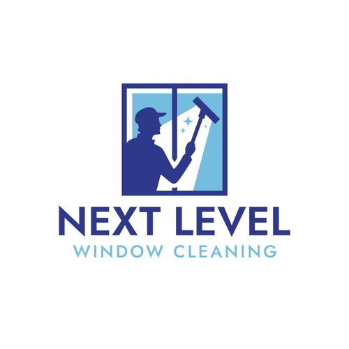 eye-catching window cleaning logo, appeals to homeowners. Design by sriredjeki
