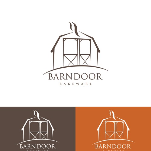 Create a "cool rustic" styled logo of a Barn Door for Barn Door Bakeware Logo Design by Studio644