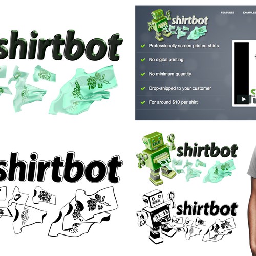 Shirtbot! The Shirt-Producing Robot needs an icon. Diseño de kariagekun
