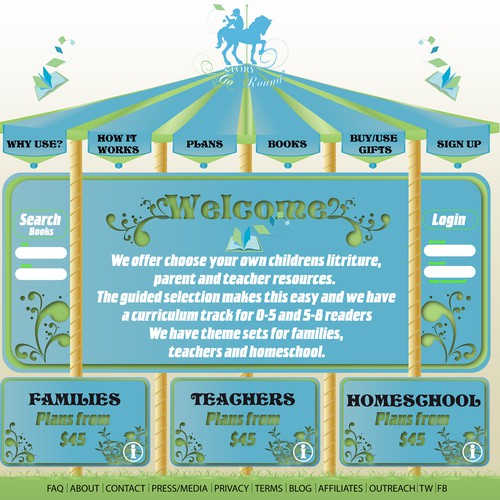 Creative Web Design for Start Up Children's Book Company Diseño de Rising Phoenix Studios