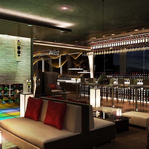 3d realistic interior design for hookah lounge, Other design contest