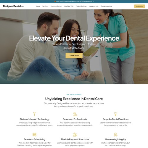 Home page for dental practice Design by keilaMaria