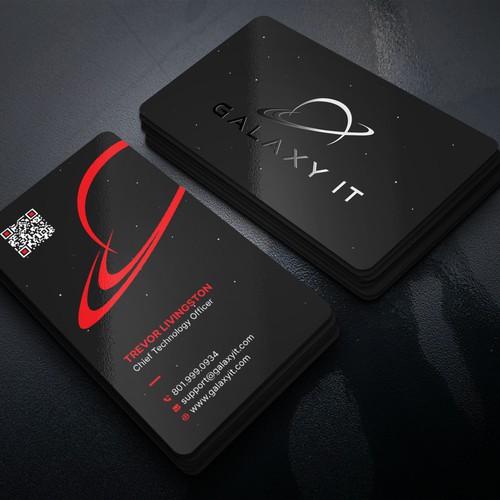 Create a Stellar Space-Themed Business Card for Galaxy IT Design by IK_Designs