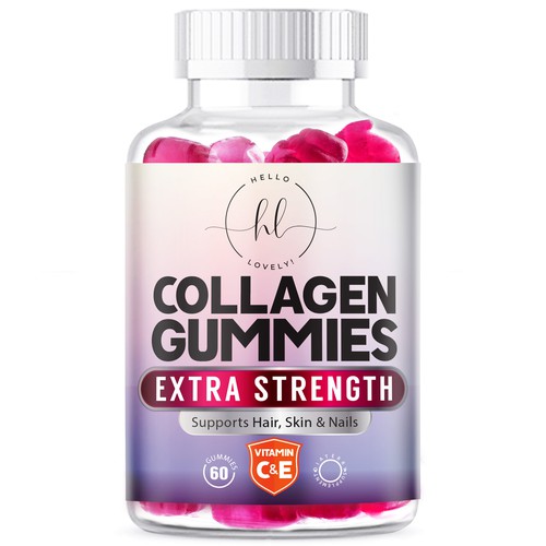 Hello Lovely needs a Collagen Gummies product label Réalisé par agooshe