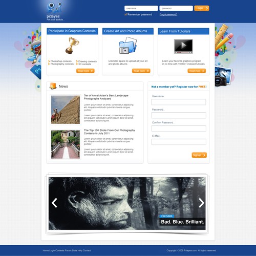 website design for Pxleyes Diseño de thislooksgreat
