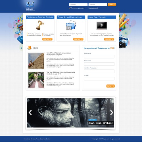 website design for Pxleyes Design by thislooksgreat