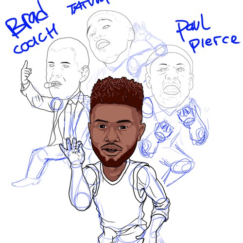 Design a cartoon t-shirt of jaylen brown from the nba team, boston celtics., T-shirt contest