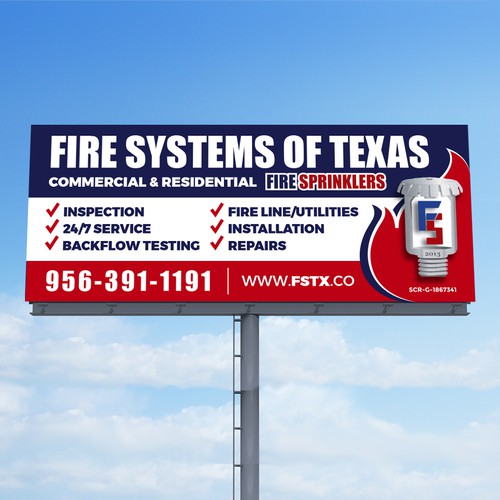 Eye catching B2B fire sprinkler signage Design by ATcom