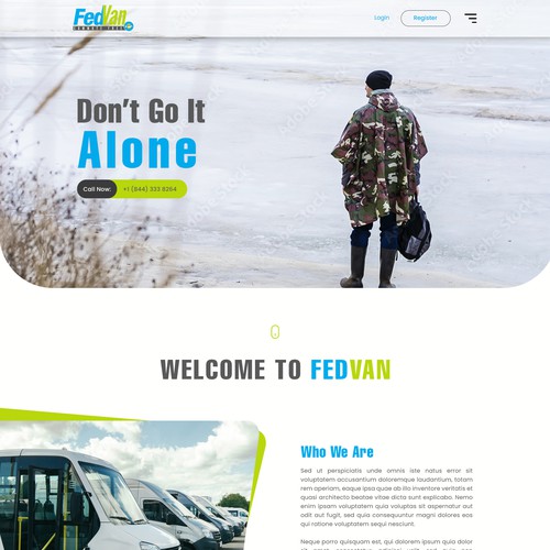 Modern Vanpool Franchise Marketing Landing Page Design by DezinDragonz