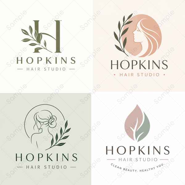 Hopkins Hair Studio, looking for a modern and organic logo brand that is inspired by nature