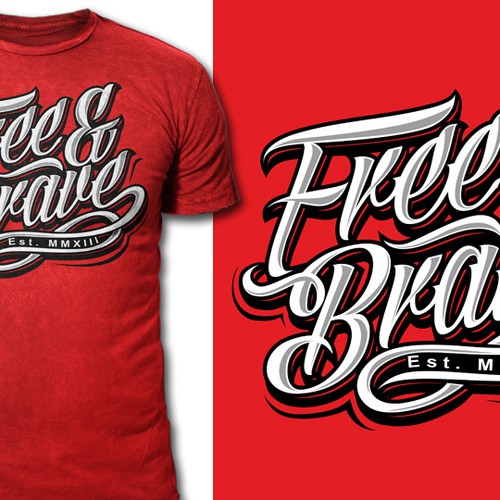 Trendy t-shirt design needed for Free & Brave Diseño de ＨＡＲＤＥＲＳ