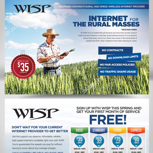 Create a stunning and mind blowing new marketing postcard for our Rural Internet Service Ontwerp door Qinkqink