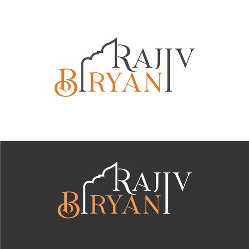 Indian Food Cloud Kitchen Logo Design, Rajiv Biryani Réalisé par Monk Brand Design