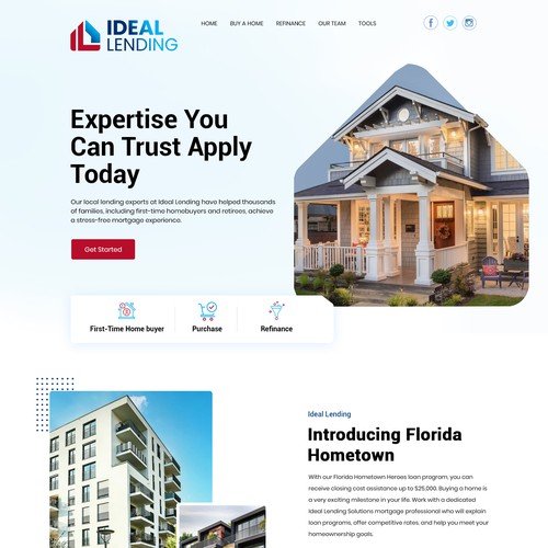 Persuasive and eye appealing website design for a mortgage company Design by Smashing Boys
