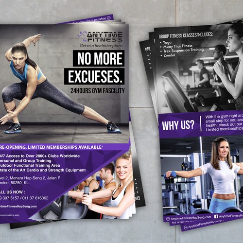 Gym Fitness Campaign For Anytime Fitness Postcard Flyer Or Print Contest 99designs