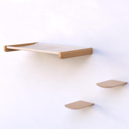 コンペ「Productdesign for manufacturing a modern and minmal wall-mounted cat shelf and stairs」のデザイン by kHellstrさん 