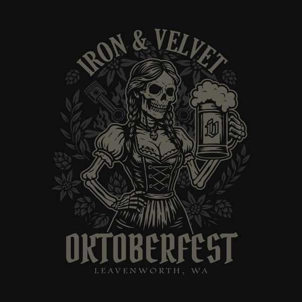 Rebel Skeleton Oktoberfest T-Shirt Design