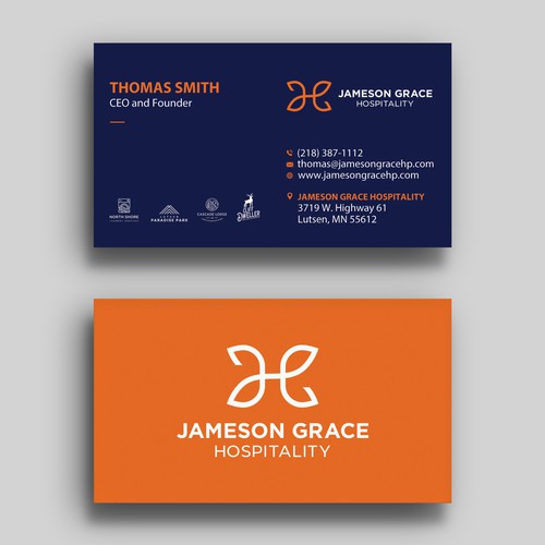 Create a modern and clean business card for a parent company with 4 subsidiaries Design by Rskylight