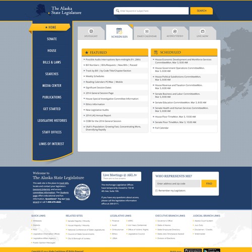 Redesign the Alaska Legislature's Website! Design by Smashing Boys