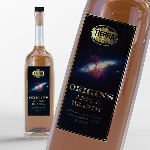 Wanted: an image forward and colorful spirit bottle label design for Apple Brandy release Design by Windmill Designer™