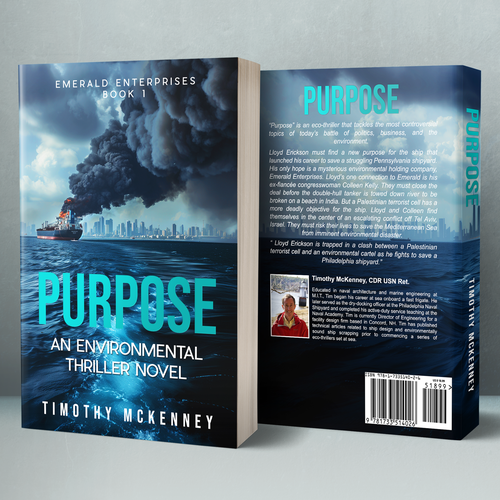 First book cover of eco-thriller series. Design by H-Izz Design