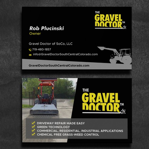 I need a powerful business card for my environmentally friendly driveway services business! Design by conceptu