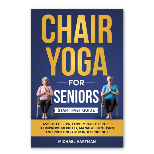 Attention grabbing book cover for "chair yoga for seniors" Design réalisé par Knorpics