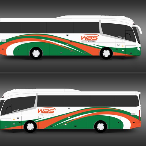 Charter Bus Graphics Incorporating Company Logo Competition Design by Kiky Rizki