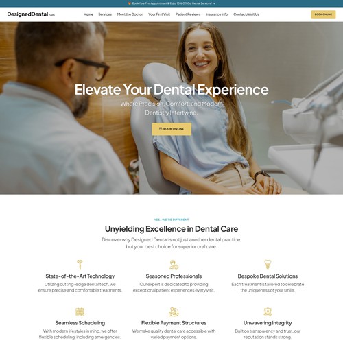 Home page for dental practice Design by keilaMaria