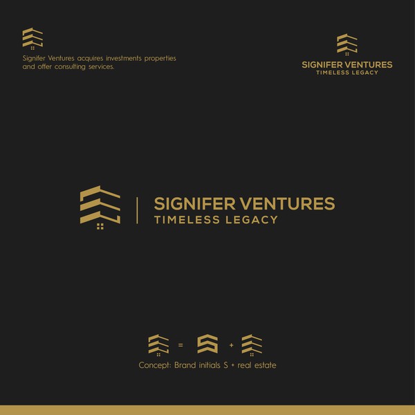 A modern logomark created for a real estate company