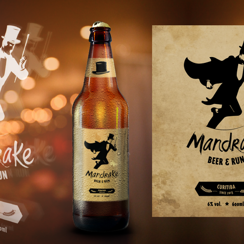 "Create A Label/ Logo For Craft Beer Called 'Mandrake Beer & Run'" winning Product label
