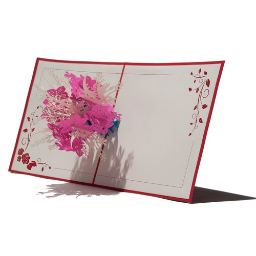 Create floral cover art for a beautiful paper floral pop-up greeting card Design by Wfemme