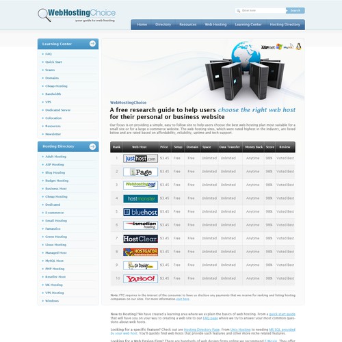 Redesign WebHostingChoice.com Design by sam2305