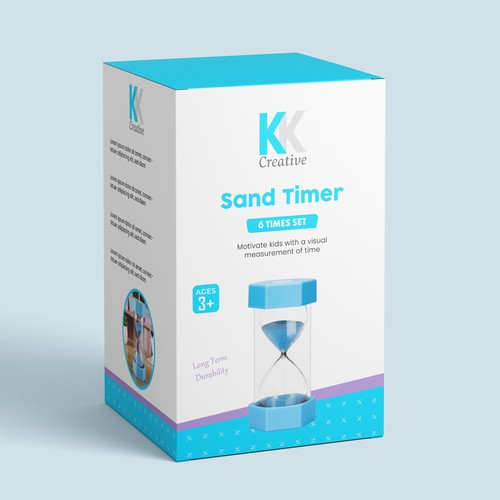 Product packaging for Sand-Timer Design by Nehal's Creative Lab