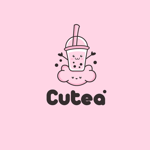 Cute and clean logo for boba/bubble tea shop! Design by AdriánKG