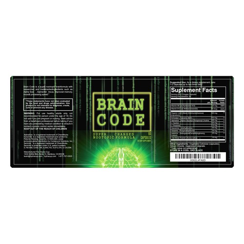 Designs | BRAIN HACK - Create the label for a Super-Charged Brain ...