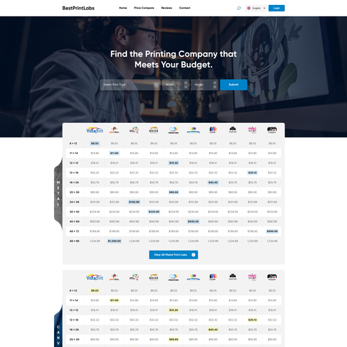 Design Print comparison website Design by Vin Ng