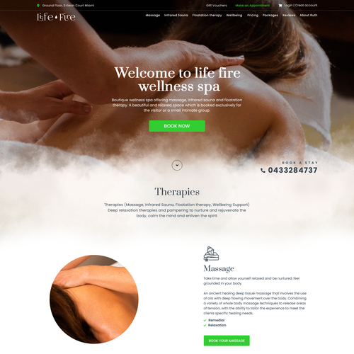 Simple Wellness Spa Website Design by Web Hub