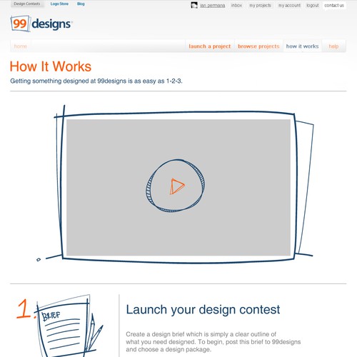 Redesign the “How it works” page for 99designs Diseño de ian permana