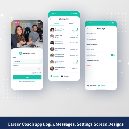Redesign a mobile app for a career coaching startup Design by Ray-Mithun
