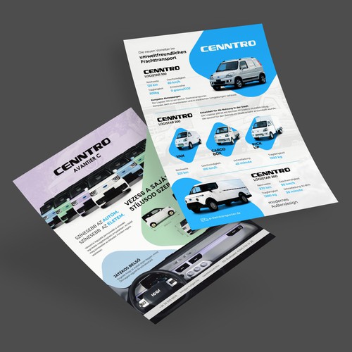 A5 Flyer for electric vehicle advertising in post and as newspaper supplement Design by lprassida