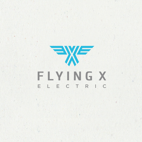 Flying X Electric Logo Design by vionaArt