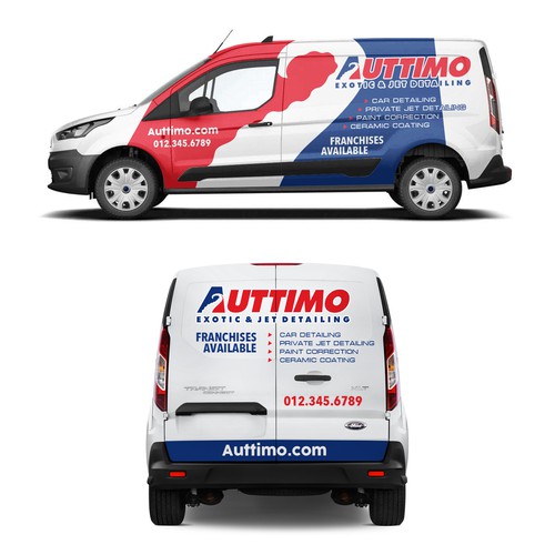 Eye- Catching Van Wrap for our Exotic car & Private Jet Detailing Business. Design by Rockyman