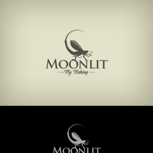 Fly fishing logo for moonlit fly fishing