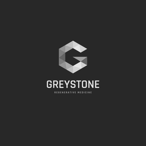 I like the lettering of Greystone here.  And then below Greystone a grey, stone-like structure with mortar or joints in -ontwerp door Junaid.J