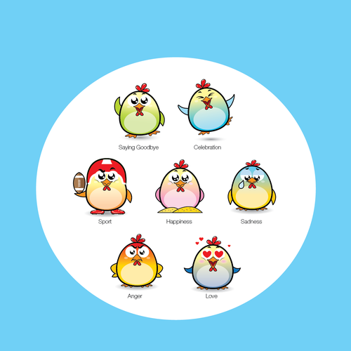 Chicken Emoji Stickers Design by giorgia.isacchi