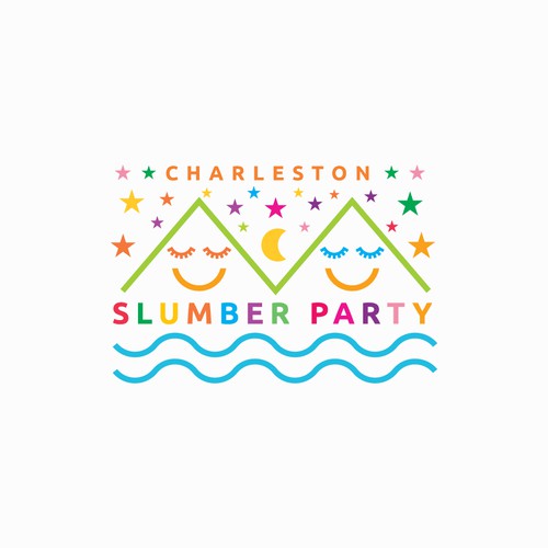 Cute slumber party tent company logo incorporating the Charleston Ravenel bridge Design by Sladoje