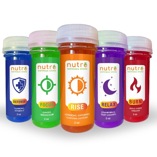 Small Wellness Shot Label! Design by Ny.Studio's
